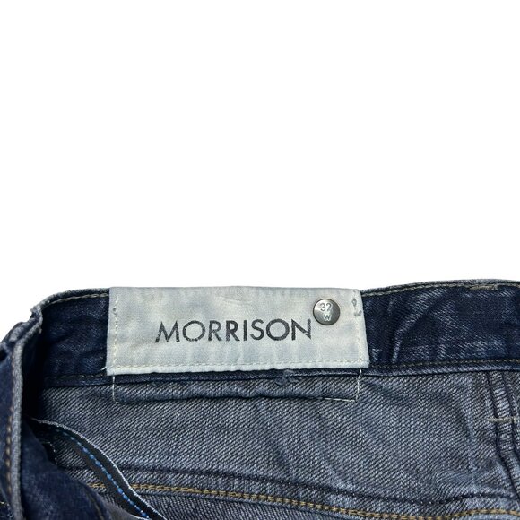 Gap 1969 Jeans Mens 32 X 28 Morrison Straight Leg Button Fly Dark Wash Denim - Picture 8 of 12